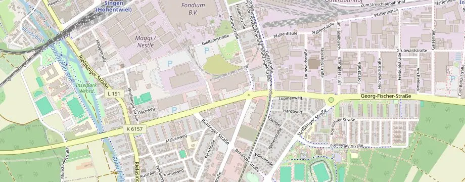 Karte mit der Lage des OBI Markt Singen, Georg-Fischer-Str. 29, 78224 Singen