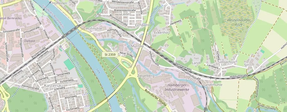 Karte mit der Lage des OBI Markt Stephanskirchen, Hofmühlstr. 54, 83071 Stephanskirchen
