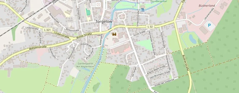 Karte mit der Lage des OBI Markt Torgelow, Pasewalker Straße 5-8, 17358 Torgelow