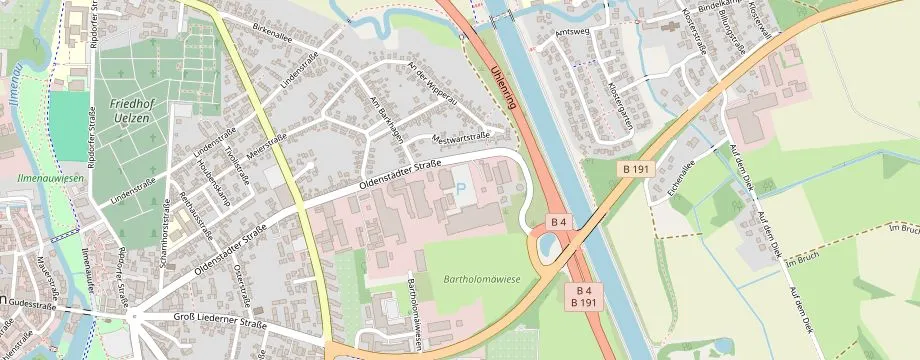 Karte mit der Lage des OBI Markt Uelzen, Oldenstädter Str. 74-76, 29525 Uelzen