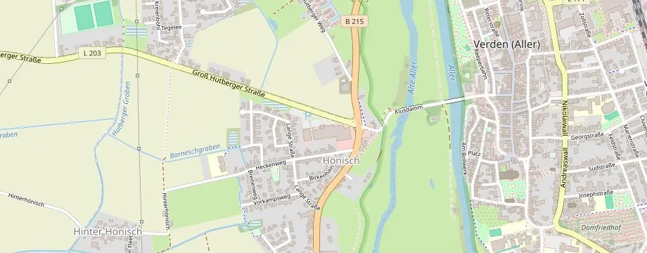Karte mit der Lage des OBI Markt Verden, Groß Hutberger Straße 1, 27283 Verden