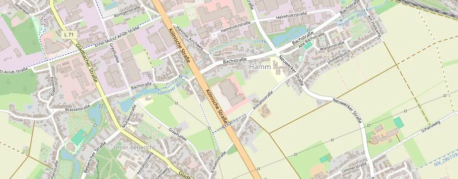 Karte mit der Lage des OBI Markt Viersen, Kölnische Straße 30, 41747 Viersen