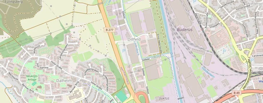Karte mit der Lage des OBI Markt Wetzlar, Dillfeld 21, 35576 Wetzlar