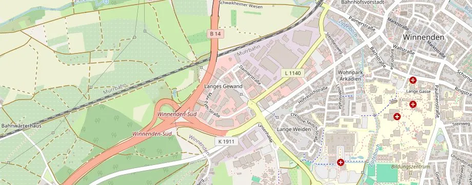 Karte mit der Lage des OBI Markt Winnenden, Friedrich-List-Str. 5, 71364 Winnenden
