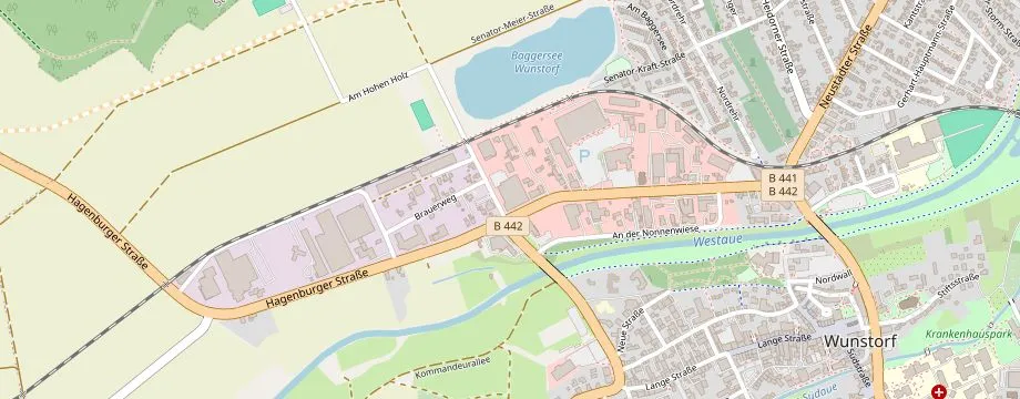 Karte mit der Lage des OBI Markt Wunstorf, Am Hohen Holz 2, 31515 Wunstorf
