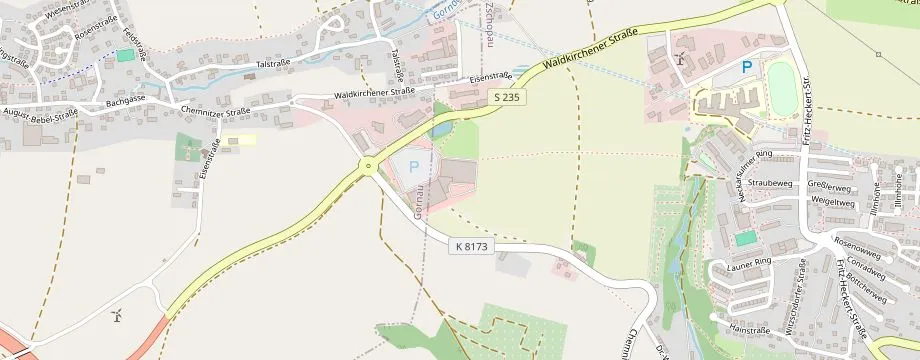 Karte mit der Lage des OBI Markt Zschopau, Chemnitzer Str. 124, 09405 Zschopau